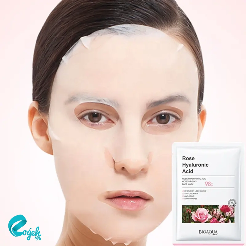 ماسک ورقه ای آبرسان هیالورونیک اسید و رز بیوآکوا