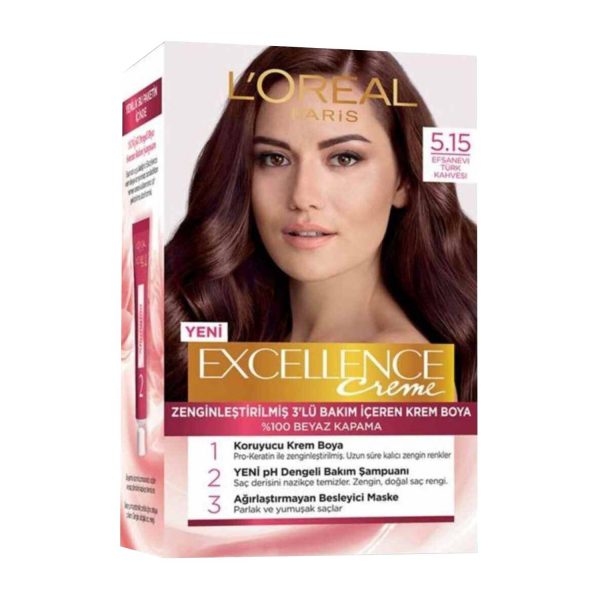 کیت رنگ مو قهوهای-5 لورآل مدل Excellence
